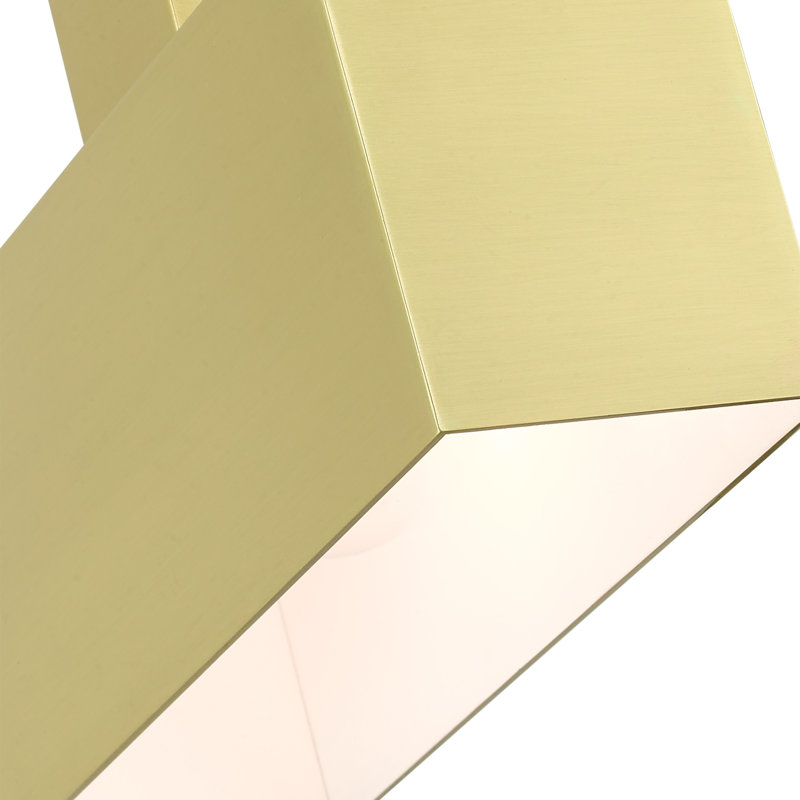 Plafonnier encastré d'extérieur Burttram, Laiton satiné, H 6,25 po x l 9 po x P 3,875 po