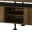 Metal Frame Tv Stand With Rustic Oak & Black Finish, 4 Open Compartment And Door Storage, Suits 50 - 59 Inch Screens In Black, For Max 60" Flat Screen
