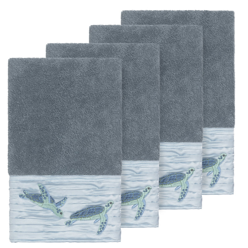 Débarbouillette en coton Mia, Bleu sarcelle