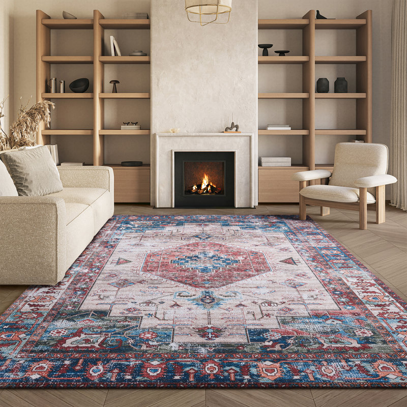 Tapis beige / rouille Danna Performance, Rectangle 8 pi x 10 pi