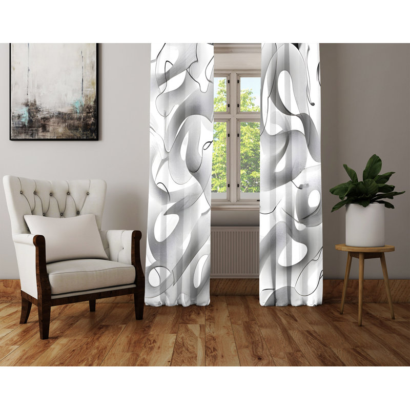 Paire de rideaux semi-transparents en polyester Diante, L 40 po x L 82 po