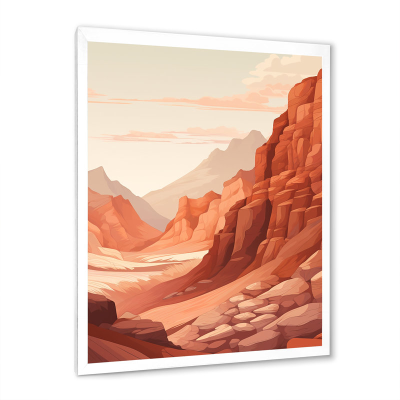 Canyon Canyon Scenery Minimalisme I - Impression sur toile Canyon, Cadre photo blanc, H 20 po x l 12 po x P 1 po