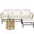 3-Piece Rattan Patio Sectional Conversation Furniture with L-shaped Sofa & Table