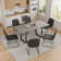 Genowefa Mid-Century Dining Table Set, Kitchen Home Table with Dining Chairs(1Table 6Chairs)