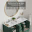 Meuble-lavabo 60 po, meuble-lavabo avec cadre en bois massif, comptoir autoportant avec 2 lavabos vert-125847617