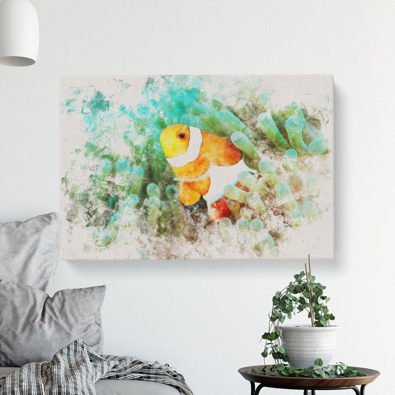 Clownfish Vol.1 Watercolour - Wrapped Canvas, 50cm H x 76cm W x 3cm D
