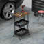 Chariot roulant avec plateau de table, chariot utilitaire en métal à 3 niveaux, chariot de rangement roulant avec roues verrouillables-100109407