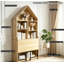 Bureau d'artisanat pliant avec tablettes de rangement, bureau convertible dissimulé en bibliothèque, bureau pliable avec rangement, bureau disparaissant pour petits espaces, table de bricolage multifonctionnelle