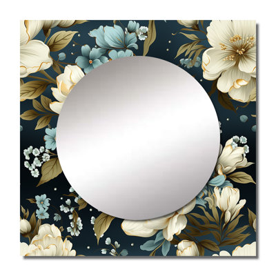 Fronniah - Floral Large Square Mirror Wall Decor For Bedroom