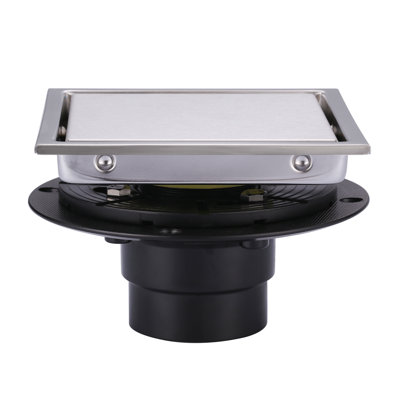 6 po X 6 po Drain de plancher de douche carré en acier inoxydable avec bride et crépine