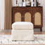Chenille rembourrée moderne de 43,7 po de largeur avec pieds en métal noir pour le salon, la chambre à coucher, le vestibule et le bureau, cadre, assemblage facile, conception, pieds de tabouret polyvalents, vestibule adapté,-129907044