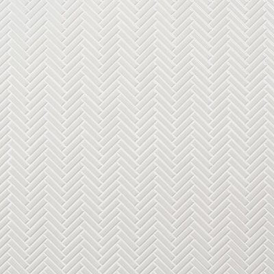 Monogram Herringbone 11.14 in. x 11.14 in. Glossy Porcelain Mosaic Floor And Wall Tile (0.86 Sq. Ft. / Each)
