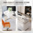 70.87"White Rectangular Sintered Stone Desktop Writing Desk,6-drawer-117561820