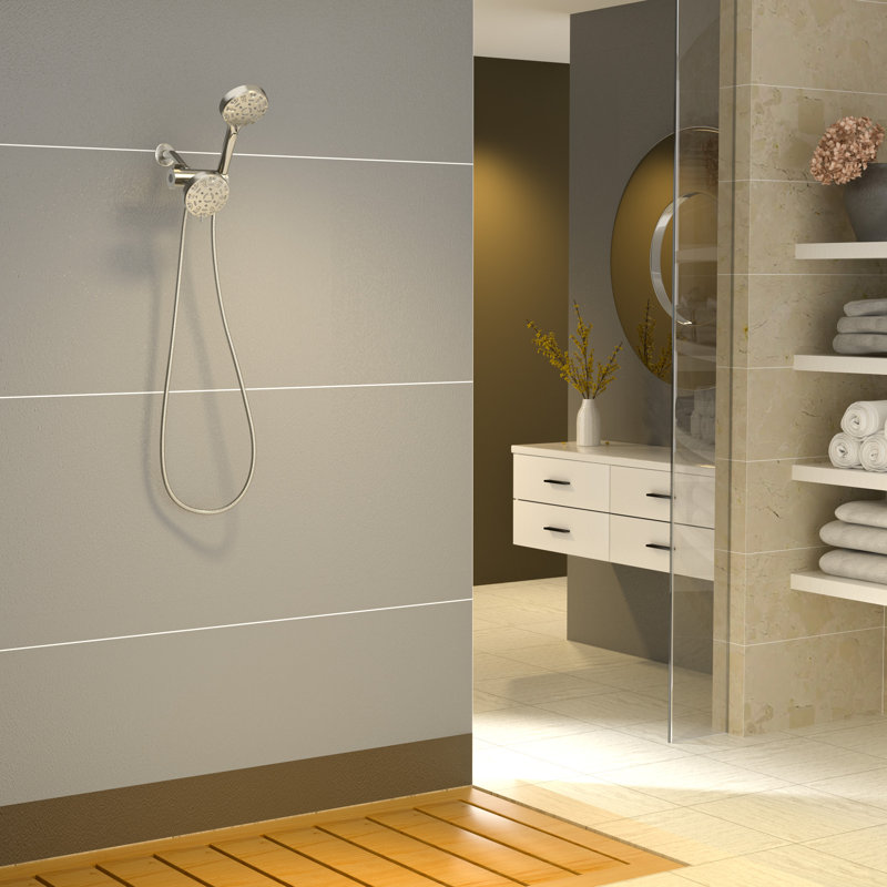 Pomme de douche ronde multifonctionnelle 4,7 po, Nickel brossé