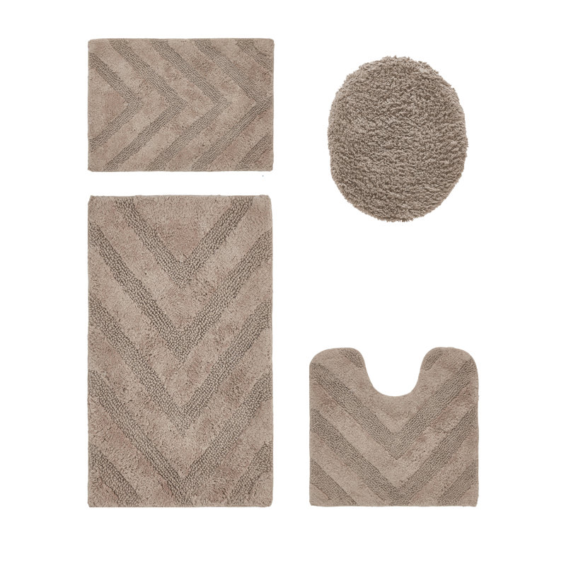 Ensemble de tapis de bain 4 pièces, 4 pièces (18 po x 20 po | 17 po x 24 po | 20 po x, Beige
