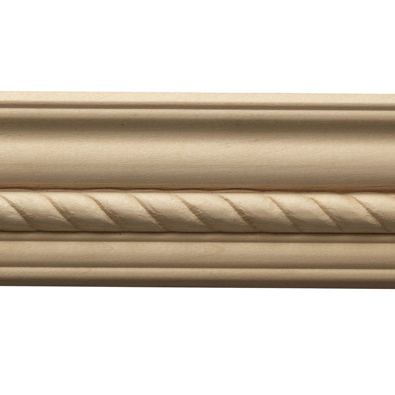 8-ft Unfinished White Hardwood Rope Crown Moulding