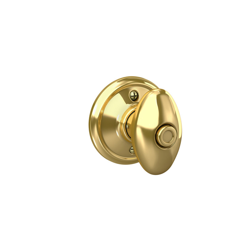 Siena Bed and Bath Lock Knob, Bright Brass