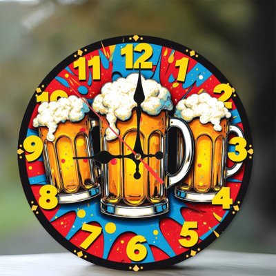 beer mugs clock design home decor