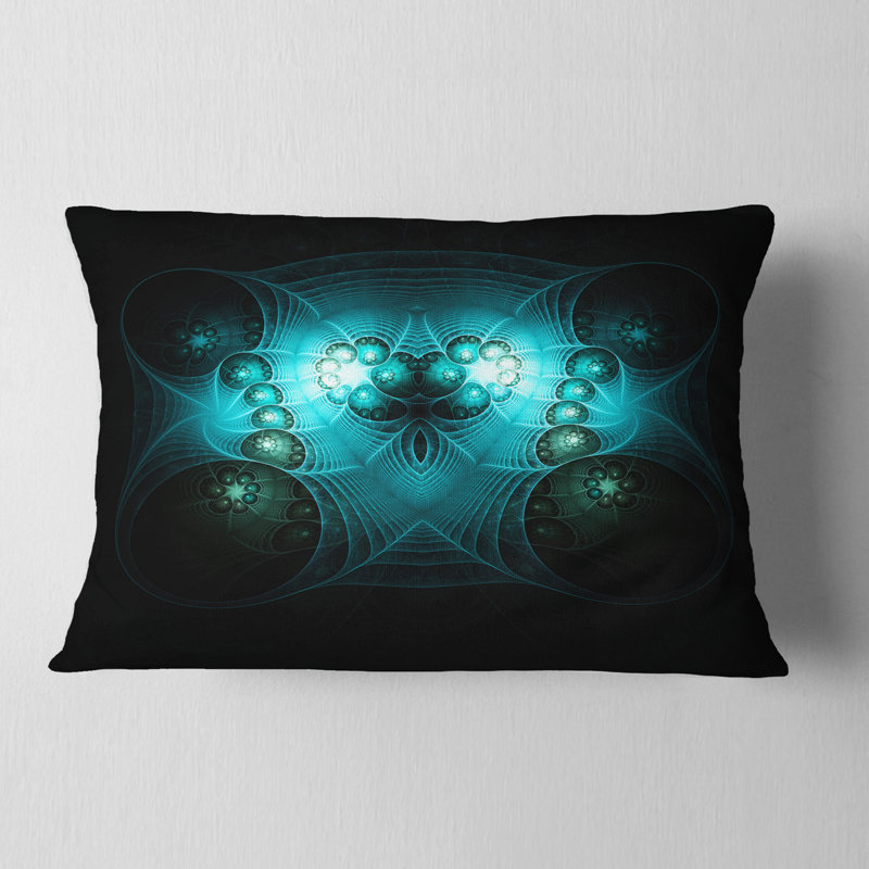Coussin abstrait imprimé, Bleu / vert