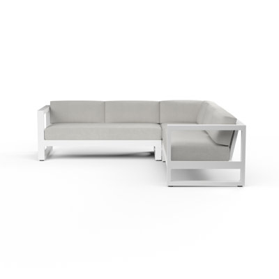Newport Sectional With Cushions In Cast Silver by Sunset West