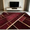 Tapis à motif géométrique bourgogne profond 1PC avec coutures dorées pour le salon, doux et confortable, convient à toutes les saisons, facile à entretenir, tapis de sol intérieur lavable à la machine, sous la table de ferme convenant à la salle à manger, à la chambre à coucher, au vestibule,