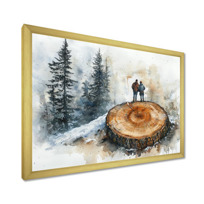 Gervas Hiking In A Winter Landscape II - Hiking Wall Art for Living Room