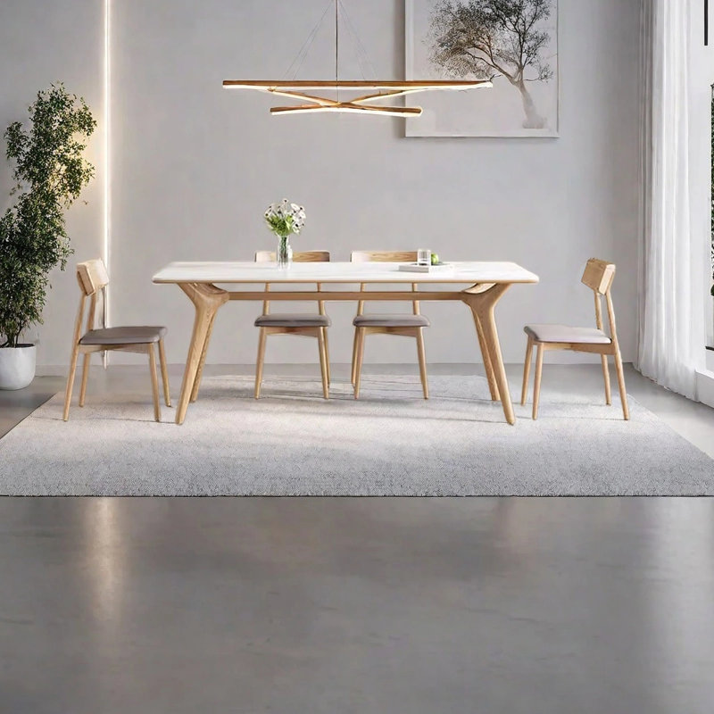 Italian rectangular dining table, 29.53" H x 62.99" L x 31.5" W, Burlywood