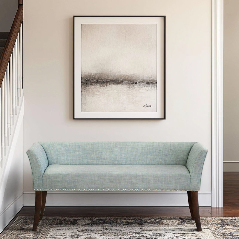 Upholstered Bench, Shoe Bench For Living Room, Black, Teal