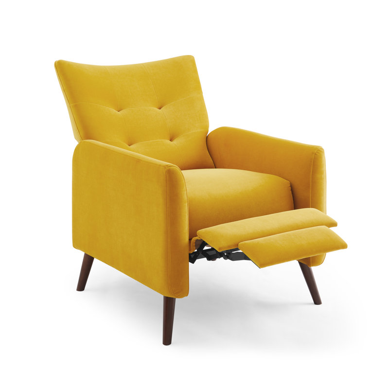 Fauteuil inclinable Ruso, Velours jaune