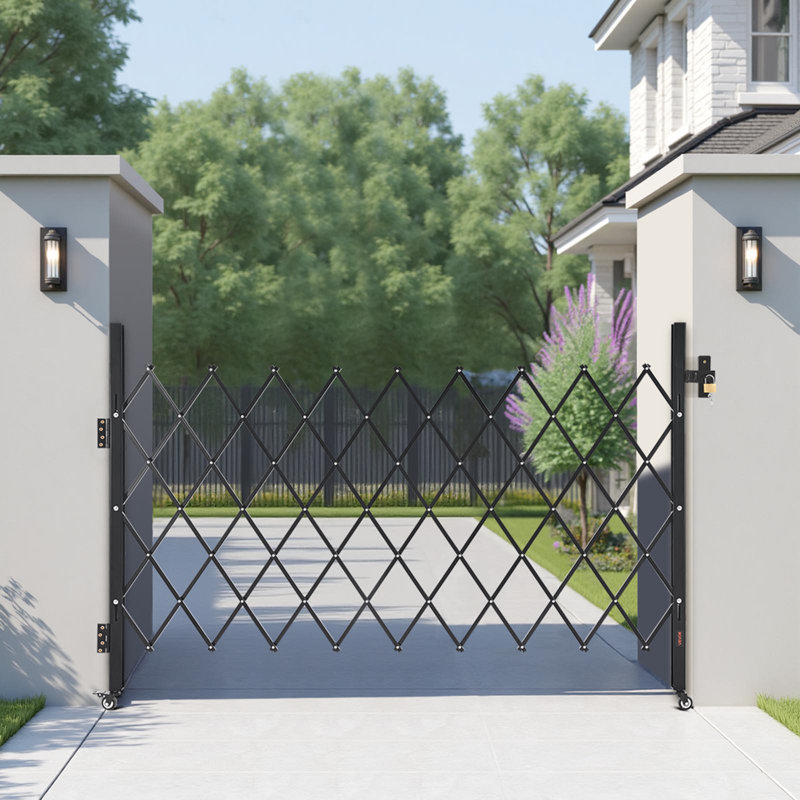 Barrière à ciseaux pliante simple verrouillable, H 4,3 pi x l 6,2 pi