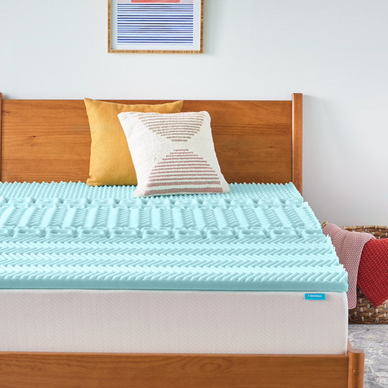 Surmatelas en gel à mémoire de forme à 7 zones avec gel rafraîchissant à 2 zones Linenspa - simple, 2, Lit simple