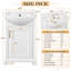 Meuble-lavabo de petite taille (20 po) avec lavabo en céramique, armoire autoportante à une porte avec étagères de rangement