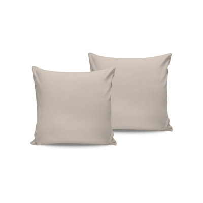 Luxurious Satin Pillowcase Set (2 Pieces), Cream Color, 31.5 x 31.5 inches | 100% Cotton Satin, 210 Thread Count, Machine Washable | Soft, Breathable & Hypoallergenic for a Restful Night's Sleep