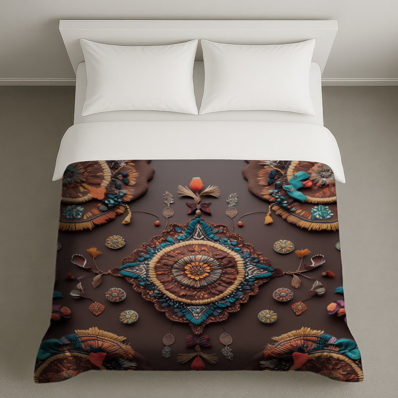 Housses de couette en tissu complexe Mandala, Très grand lit