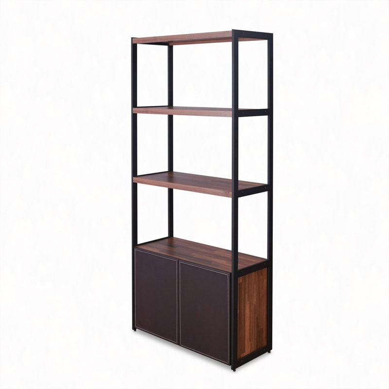 Walnut & Sandy Black Finish Bookshelf