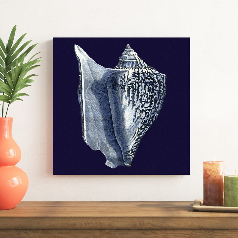 Y SE PAPER Indigo Shells I, H 20 po x l 20 po x P 1,25 po, Non, Toile tendue