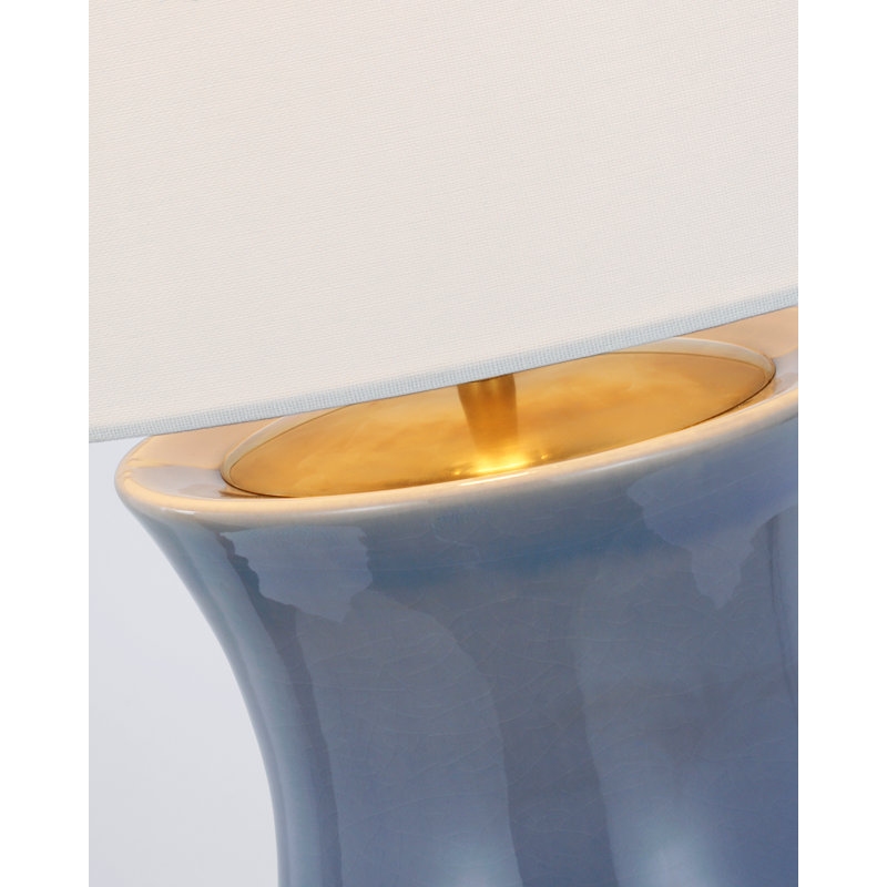 AERIN Marella Medium Table Lamp, Polar Blue Crackle, 33" H x 17.5" W x 17.5" D
