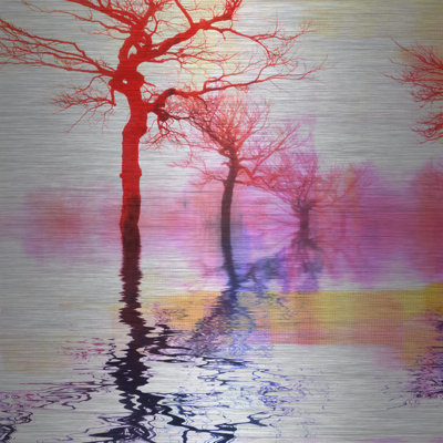 Reproduction de photo sur métal, "réfléchissant rouge" par parvez taj