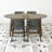 Manheim 5 Mid-Century Modern Dining Set With 4 Fabric Dining Chairs In Gray