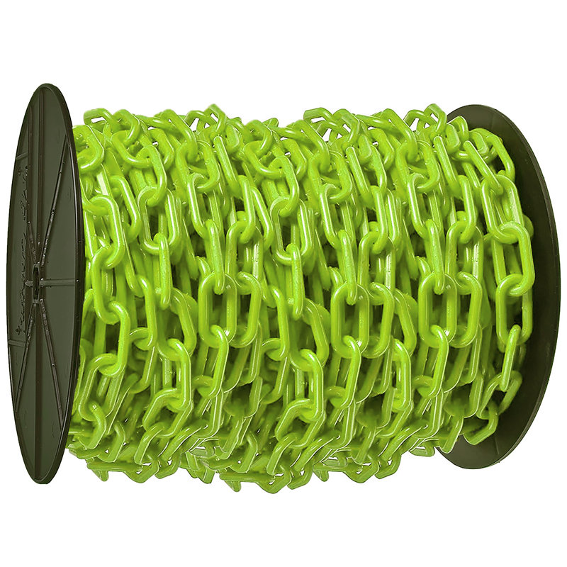 Enrouleur de chaîne en plastique, H 2,12 po x l 1200 po x P 0,29 po, Vert sécurité