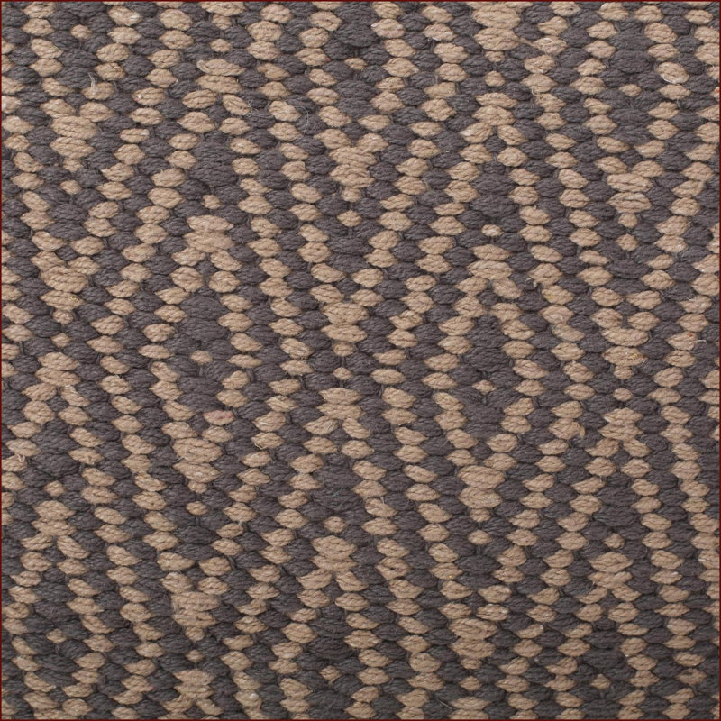 Pouf, Hand-Loomed Cotton with Diamond Pattern, Dark Gray &amp; Walnut Brown, 15x15x15 | Dark Gray + Walnut Brown | Fabric