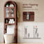 Armoire de rangement autoportante au-dessus de la toilette arquée avec porte en verre transparent-124236259