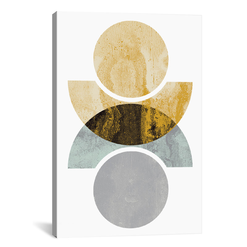 « cercles réfléchi jaune », affiche rétro, H 40 po x l 26 po x P 1,5 po, Toile
