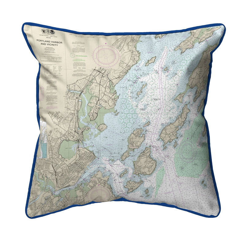 Housse et insert de coussin extérieur carré Portland Harbor, 12 po x 12 po, Bleu