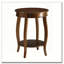 Table d'appoint ronde en noyer avec tablette inférieure-274623854