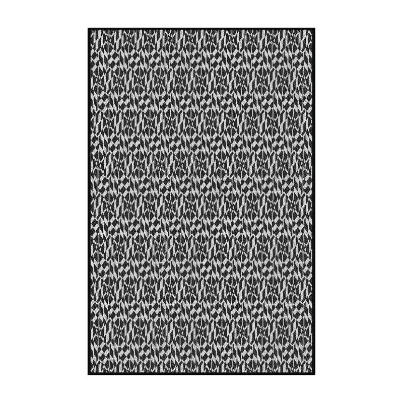 Tapis noir/blanc à motifs, Rectangle 3 pi x 5 pi