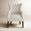Fauteuil d'appoint à oreilles capitonné Hannah-678900782