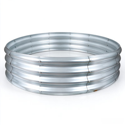 Acier galvanisé + 60 po Anneau de foyer + 12 po Surélevé Spark Guard Portable - Extérieur