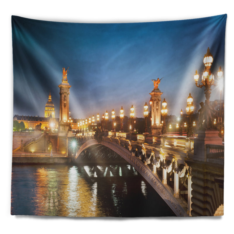 Tapisserie de paysage urbain Pont Ponte III, H 32 po x l 39 po