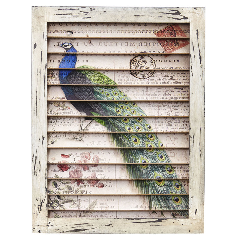 Décoration murale pour fenêtre paon, 13 po x 17 po